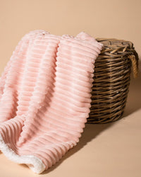 Luxuriously Soft Larissa Pink & White 50" x 60" Throw Blanket
