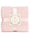Luxuriously Soft Larissa Pink & White 50" x 60" Throw Blanket