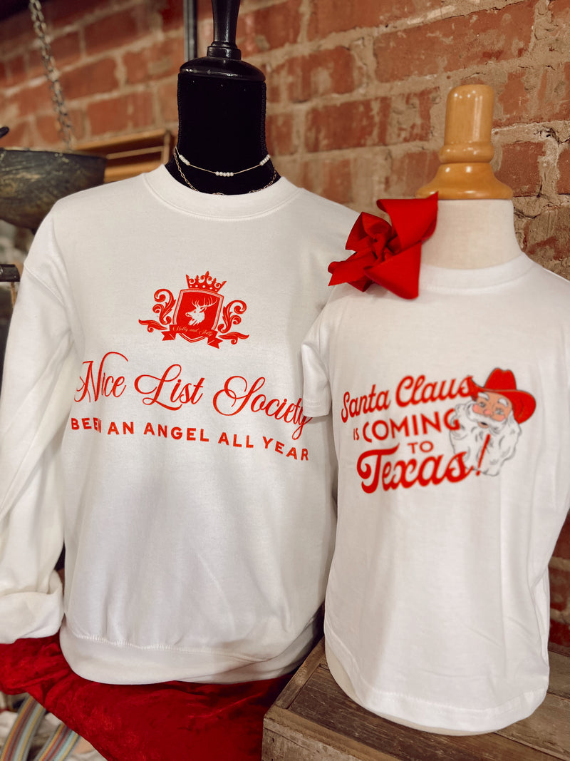 Santa Claus Is Coming To Texas Kids Graphic