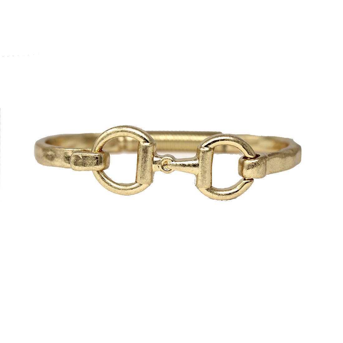 Arizona Antique Gold Hinged Horse Bit Cuff Bracelet