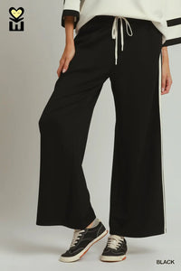 Comfort Zone Luxe Knit Contrast Stripe Straight Leg Lounge Pants