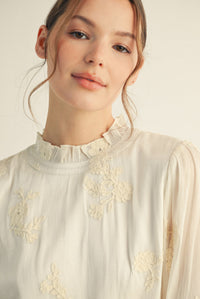 Laced In Elegant Embroidery Detailed Blouse