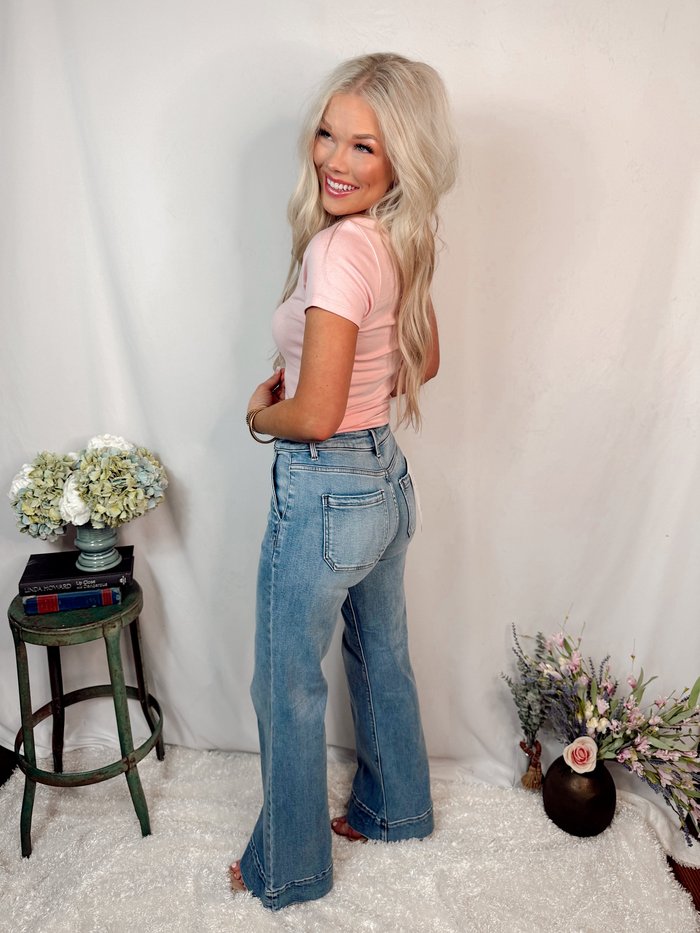 Effortless Ensemble Basic Crew Neck Tee - Soft Pink