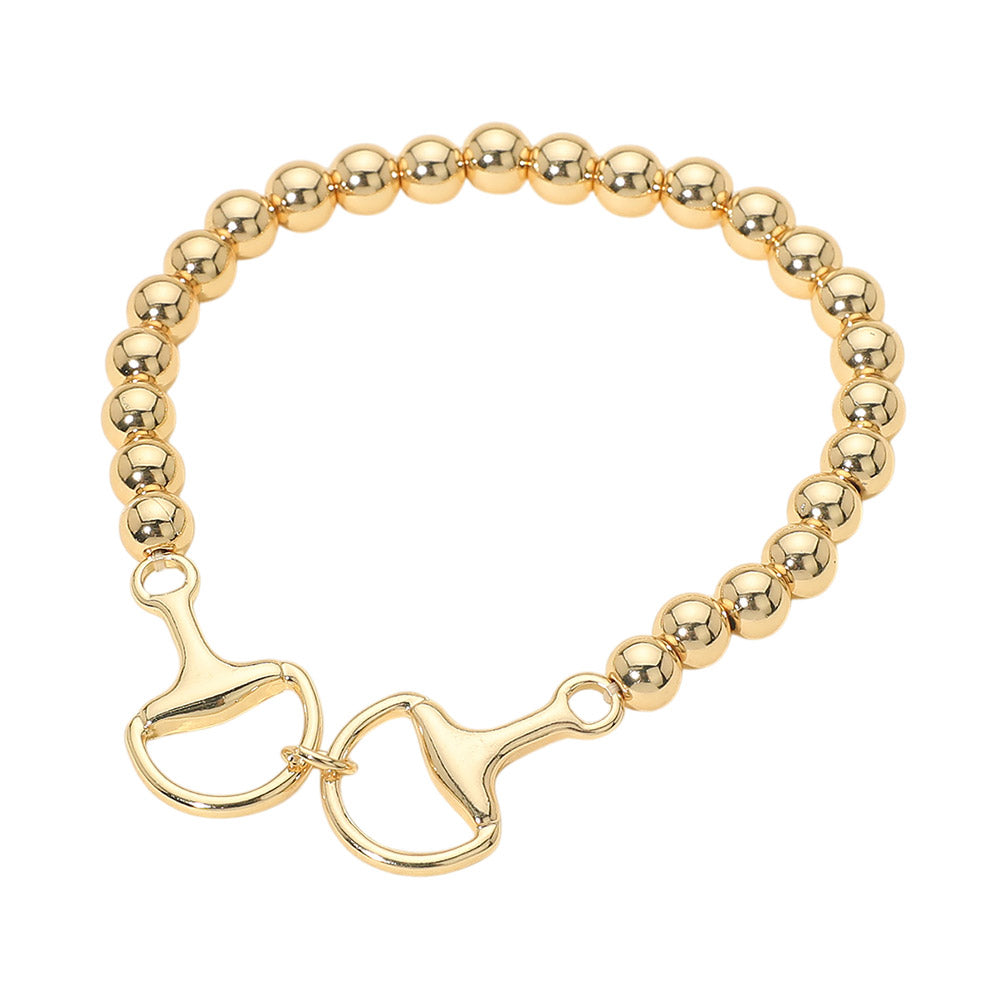 Gold Bit by Bit Beaded Stretch Bracelet