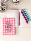 Pink Gingham Sweet Words Notebook & Pens SET