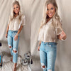 Champagne Shimmer Contrast Blouse