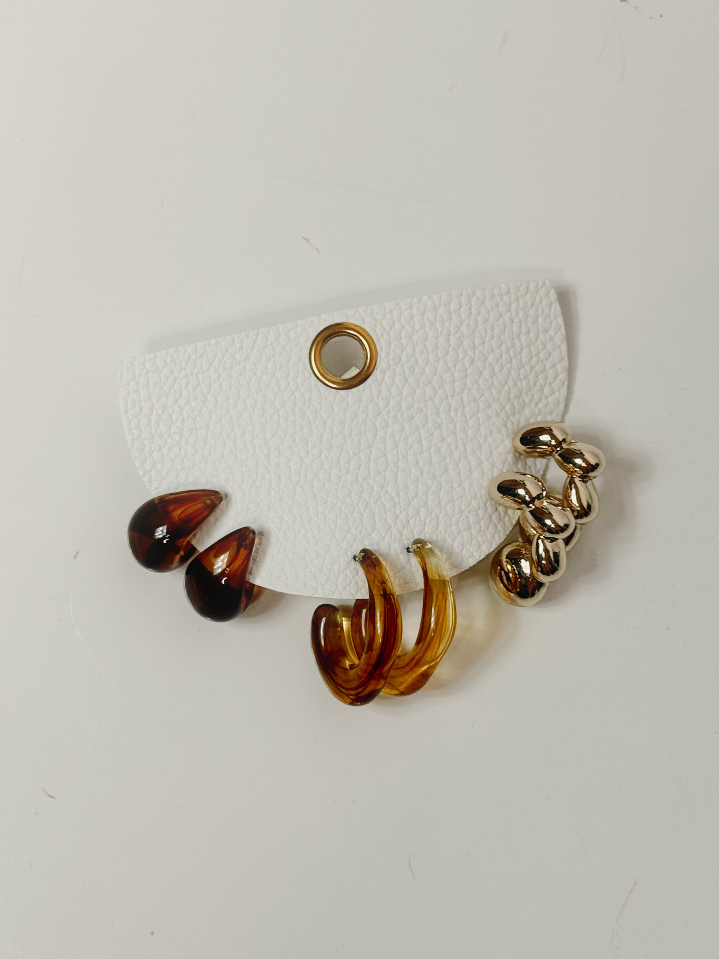 Honeyed Gold 3 Pair Hoop Earring Set