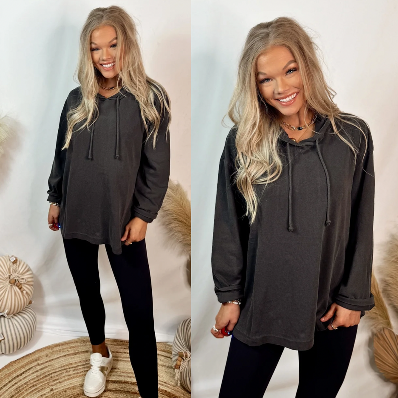 On The Go Everyday Oversized Hoodie / Pullover - Black