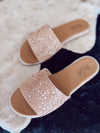 Pizzazz Champagne Rhinestone Slides