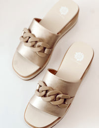 Alora Gold Wedge Slides