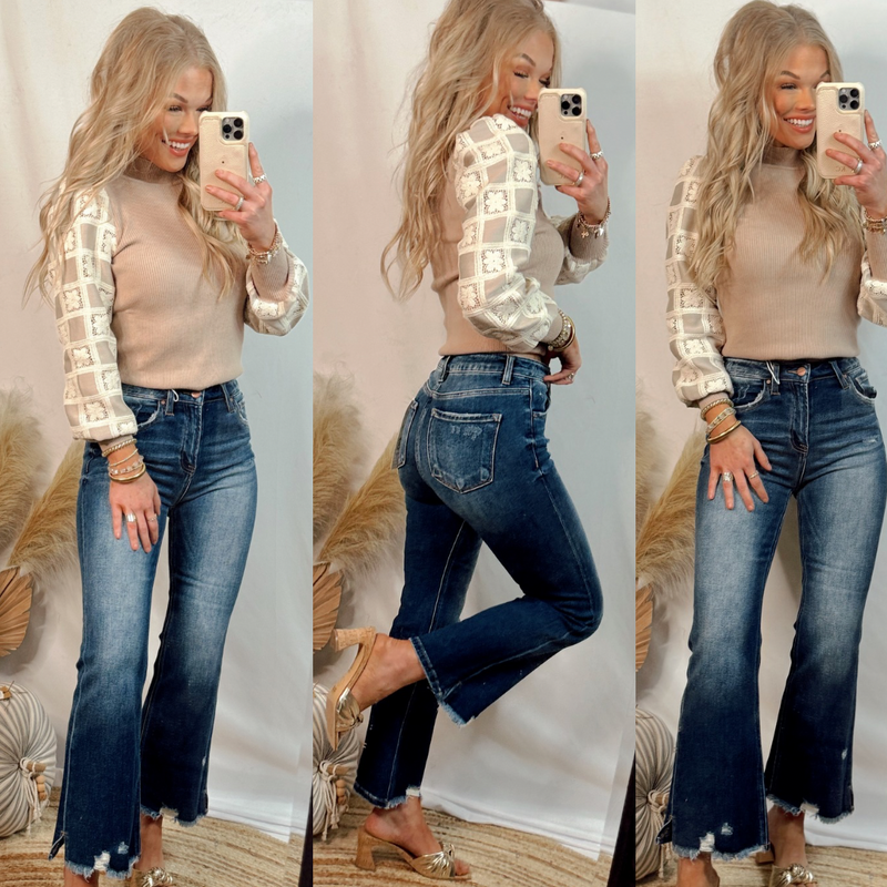 Holy Roller High Waisted Wide Leg Cropped Jeans