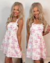 To The Courtyard Floral Mini Dress - Pink