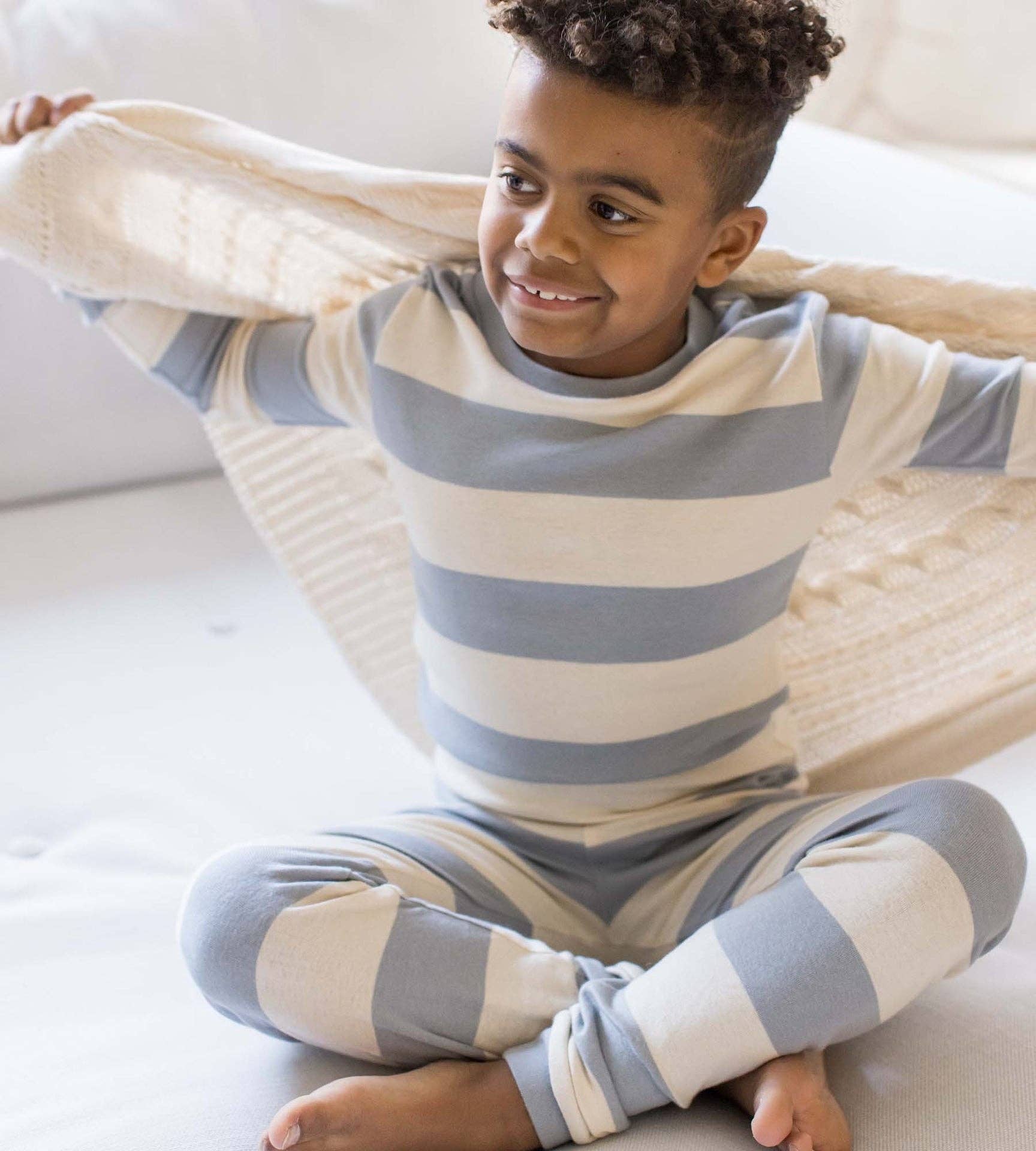 Baby Rugby Stripe Organic Cotton Sleep & Play Footie