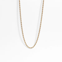 14K Gold Dipped Slim Rope Chain Necklace
