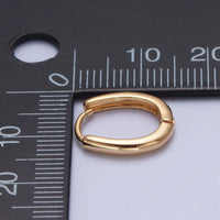 Minimalist Stainless Steel Gold Oval Shaped Huggie Hoops Earrings
