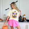 Pumpkin Patchwork Printed Jack O Lantern Graphic Tee