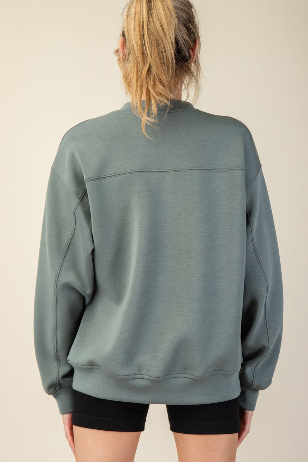 Everyday Intent Essential Luxe Basic Pullover - Sage Leaf