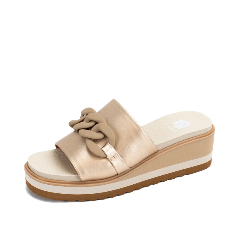 Alora Gold Wedge Slides