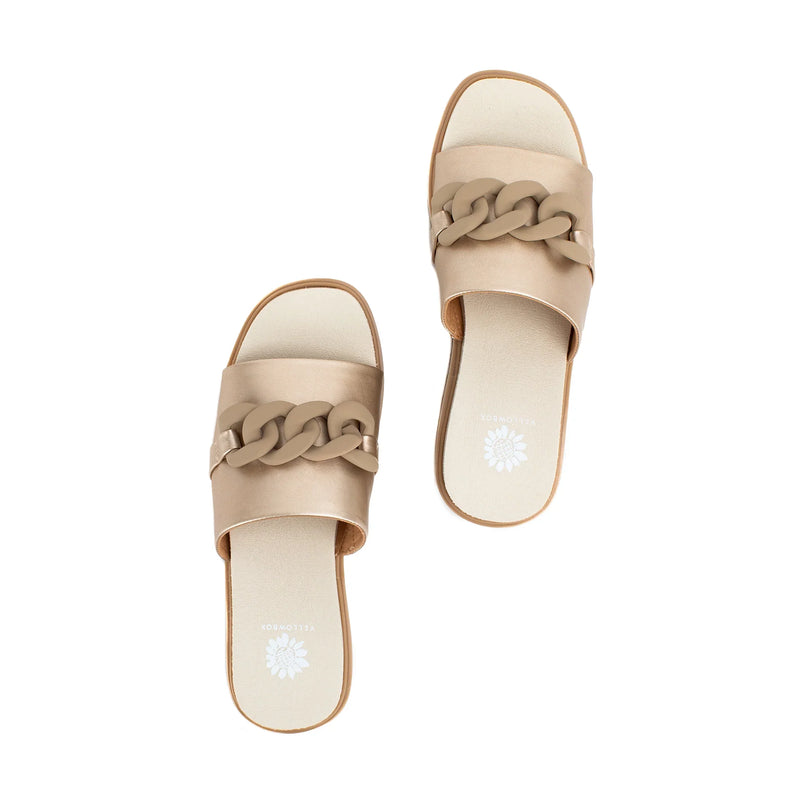 Alora Gold Wedge Slides