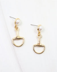 14K Gold Dipped Derby Day Pearl Bit Earrings
