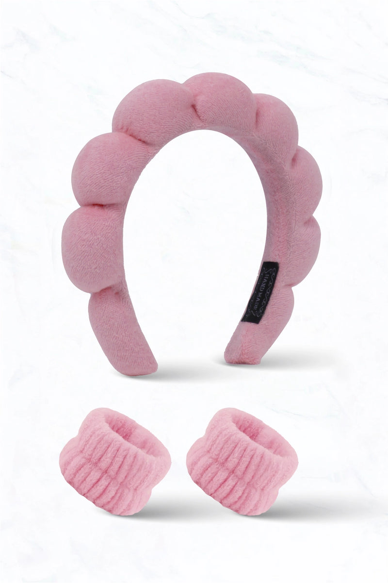Spa Day Plush Headband & Wristband Set