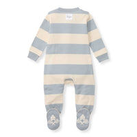 Baby Rugby Stripe Organic Cotton Sleep & Play Footie