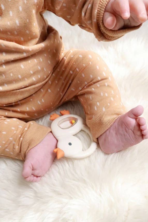 Itzy Ritzy Bitzy Shake - Silicone Teether with Rattle: Goose