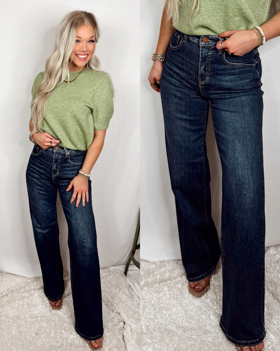 High Horse High Rise Creased Wide Leg Trouser Jeans