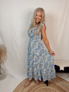 Feeling Blue Floral Tiered Dress