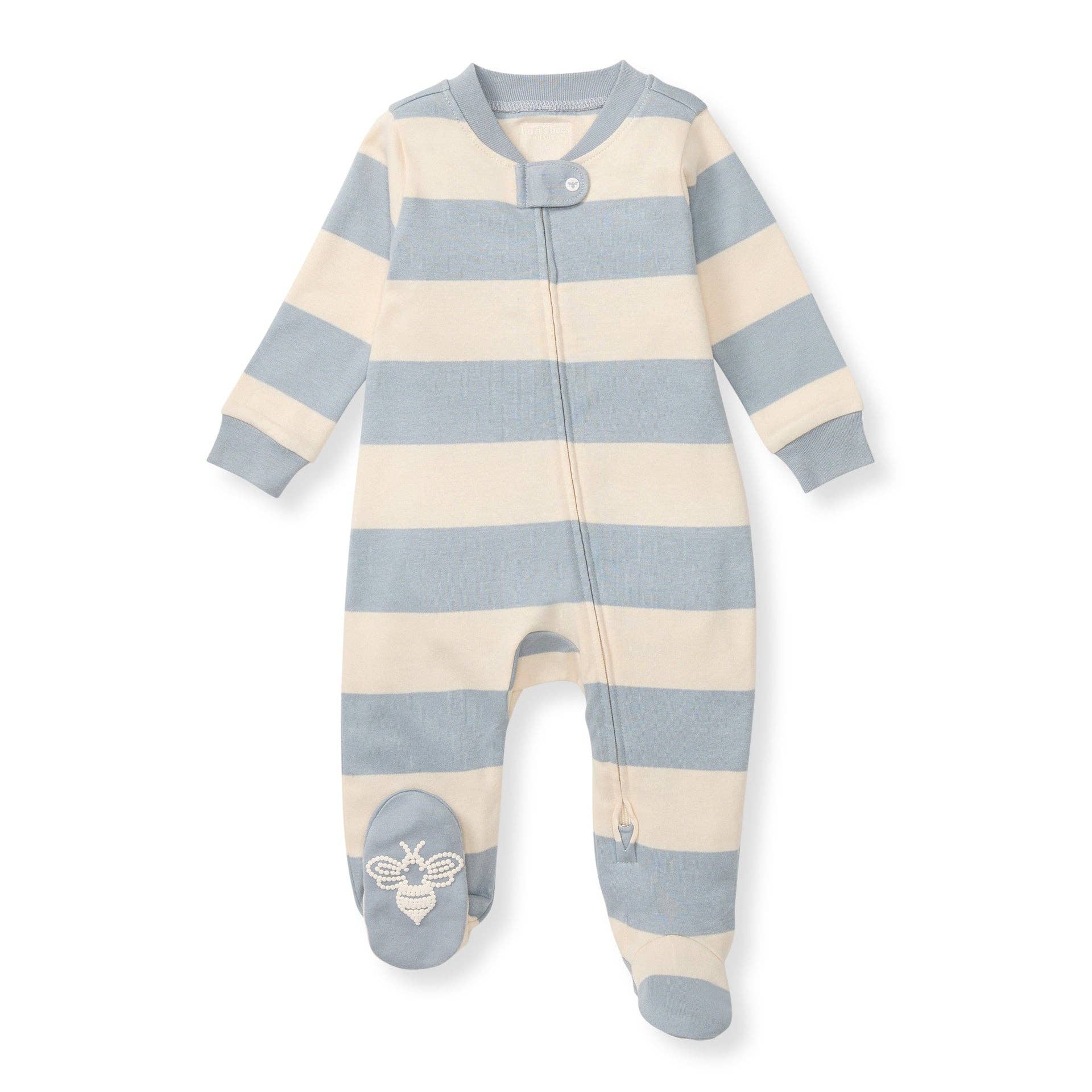 Baby Rugby Stripe Organic Cotton Sleep & Play Footie