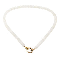 Snow Day Stone + Gold Resin Necklace