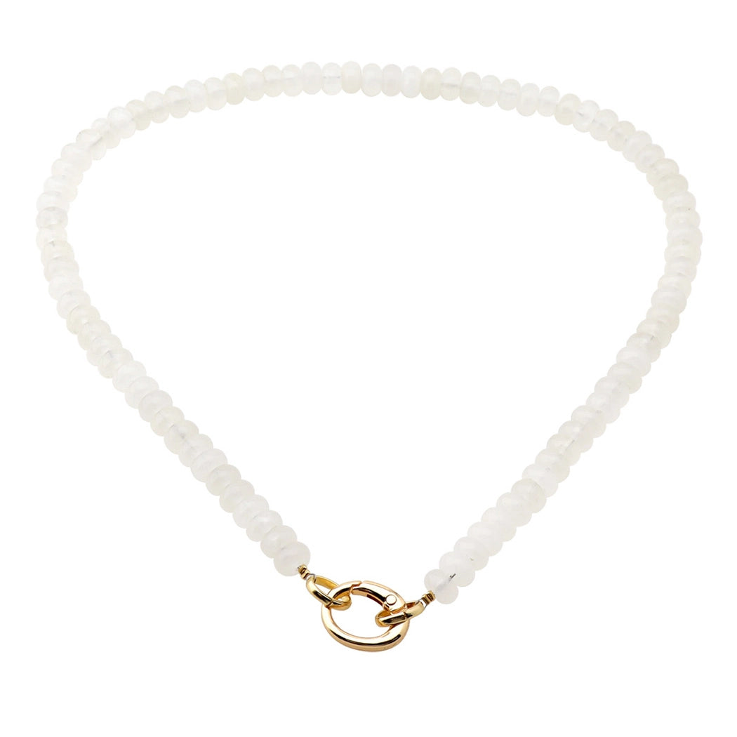 Snow Day Stone + Gold Resin Necklace
