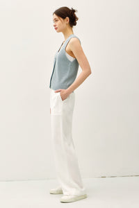 Vintage Blue Knit Button Up Vest