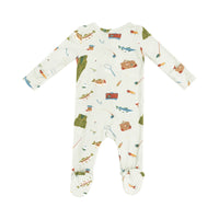 Fishing Things - Green 2 Way Zipper Footie