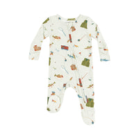 Fishing Things - Green 2 Way Zipper Footie
