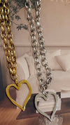 Love Affair Large Open Heart 16-18" Water Resistant Gold Necklace