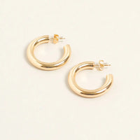 14K Gold Dipped Everyday Essential 1" Thicker Hoop Earrings