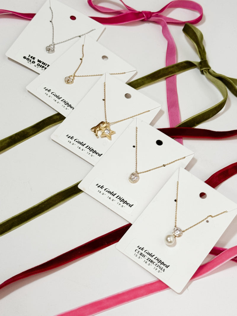 Assorted 14K Gold Dipped Dainty Necklaces