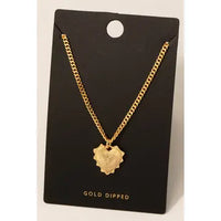 Sunburst Heart Gold Dipped Necklace