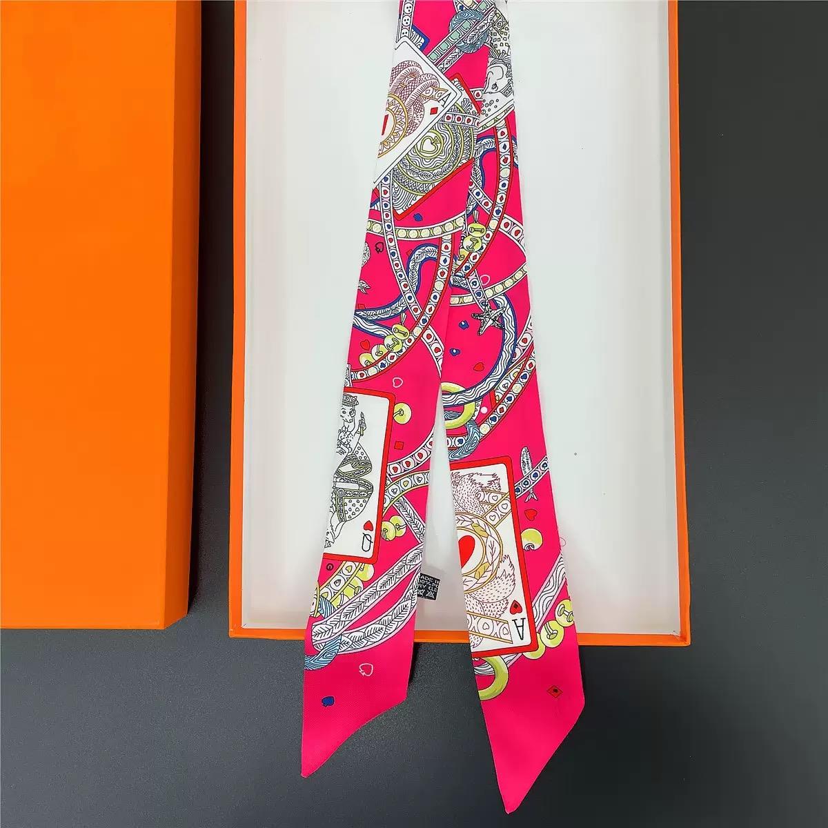 Assorted Twillys In Wonderland Satin Printed Twilly Scarves