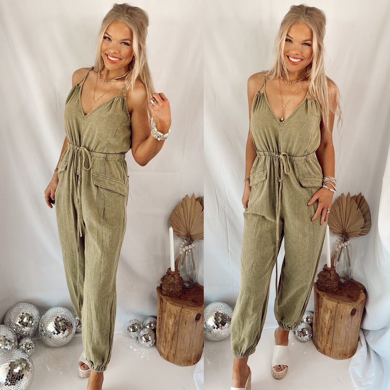 Striking Stone Wash Jumpsuit