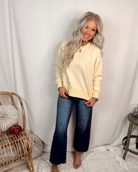Lemon Drop Gingham Knit Pullover