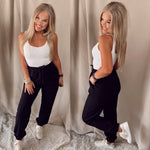 Easy Going Lined Sweatpants- Black