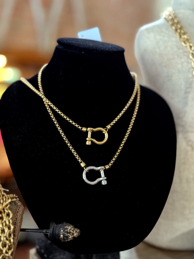 Le Luxe Locket 18" Water Resistant Necklace - Gold on Gold