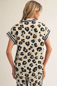 Wildcard Weekend Leopard Printed Button Up Top