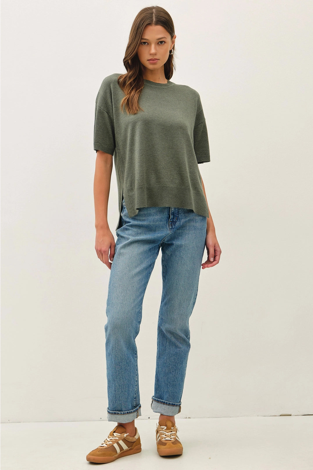 All About Ease Knit Sweater Top - Spruce
