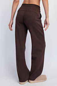 Cocoa Club Essential Luxe Basic Drawstring Pants - Espresso