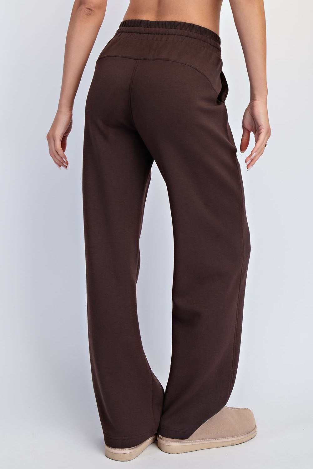 Cocoa Club Essential Luxe Basic Drawstring Pants - Espresso