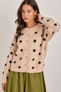 Spotted Charm Polka Dot Knit Cardigan / Sweater