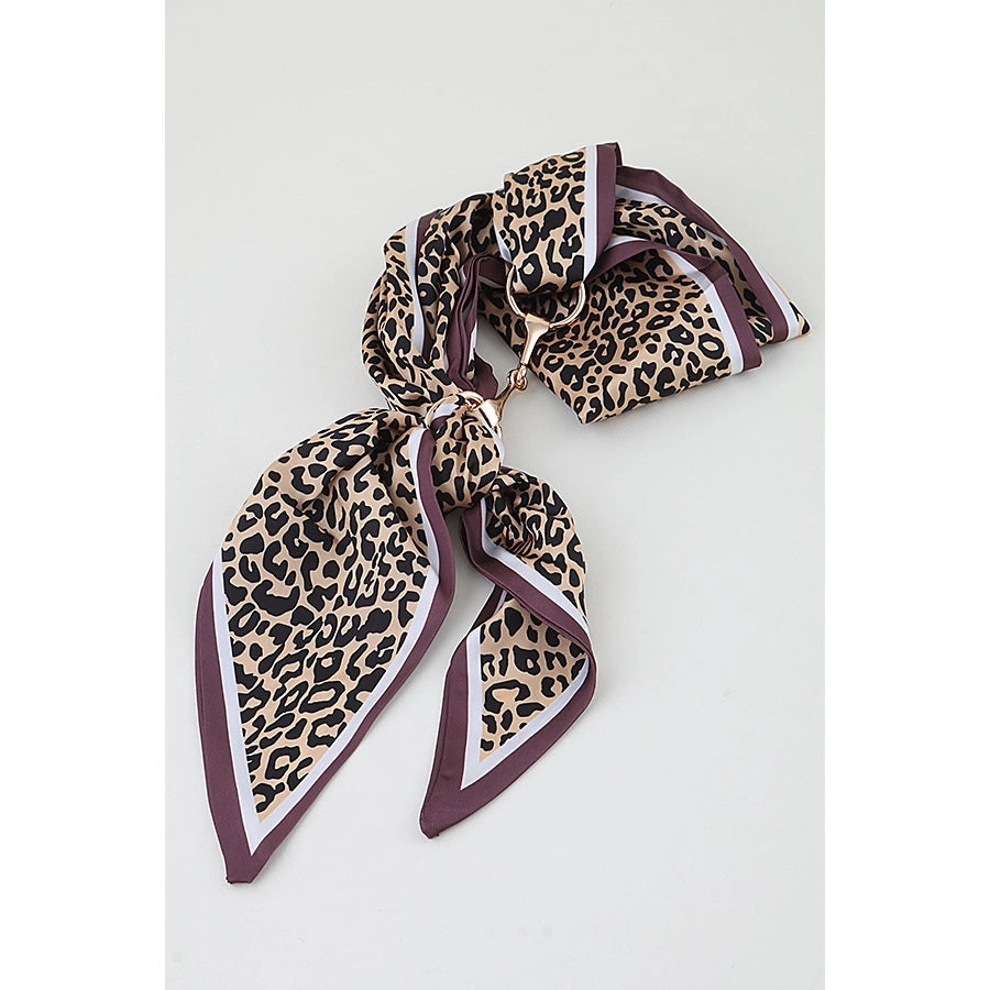Untamed Elegance Leopard Print Scarf w/ Bit Charm